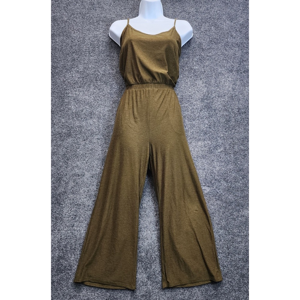 Beyond Yoga Womens Olive Wide Leg Jumpsuit Yoga Athleisure Travel Casual M